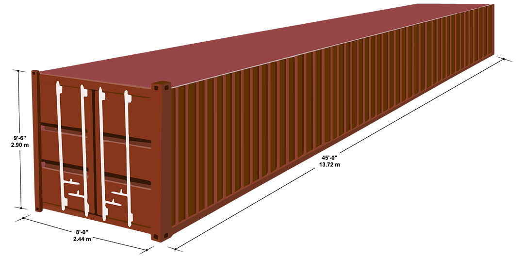 45´ Hi-Cube Steel Dry Cargo Container