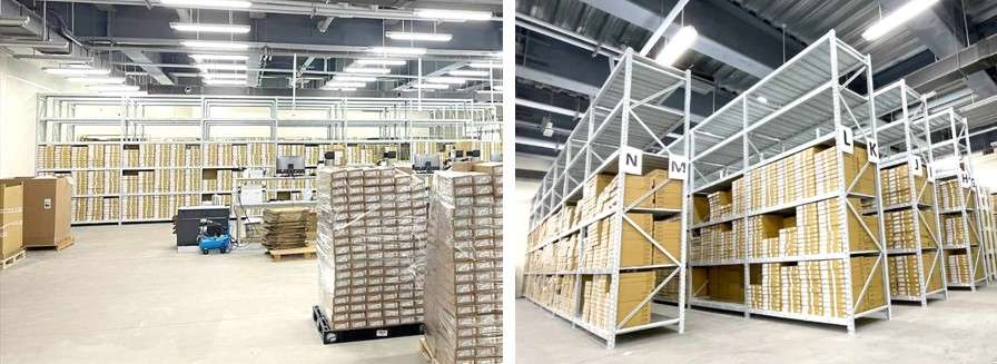 Dimerco’s new warehouse can further support more customized shelving options with major 10 bay doors