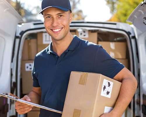 dock workers reviewing cargo